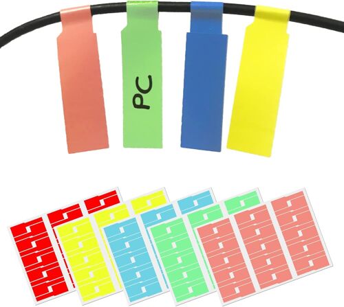 5 Couleurs, Paquet De 150, Étiquette De Cables Auto-Adhésif Autocollant, Étanche Résistant À La Déchirure, A4
