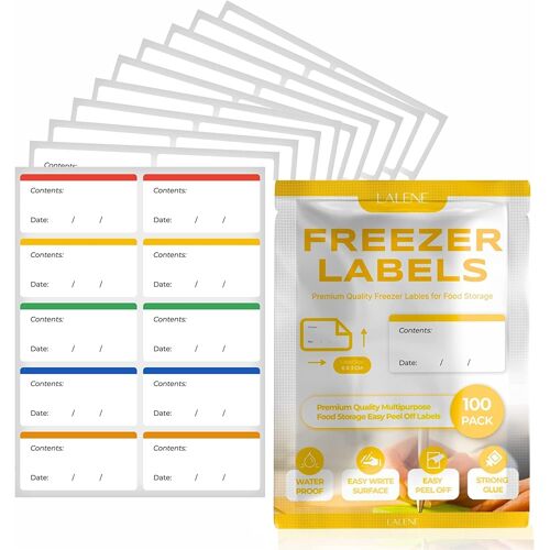 Lot De 100 Étiquettes De Congélation Faciles À Décoller Étiquettes Autocollantes De Couleur Assortie Qui Ne Laissent Aucun Résidu Collant Après Utilisation, Étiquettes De Bocaux
