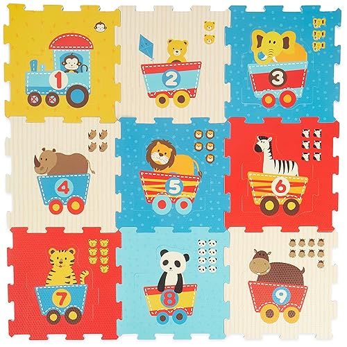 Grand puzzle en mousse - Motif avec les animaux dans le train