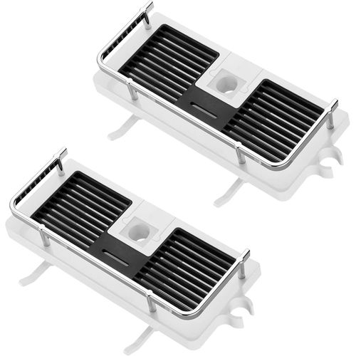 Tianyi-Étagère Douche Salle De Bain Rangement Sans Percage Avec Porte Savon, Crochets Et Porte Serviette Murale Antirouille Auto-Adhésif Support Blanc 21mm-25mm