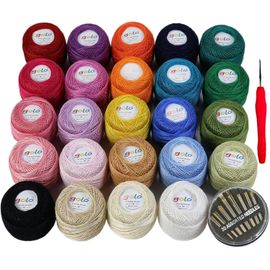 Tianyi-Fil À Crochet - 30 Fils - 24 Couleurs - 10 G - Fil À Broder - Pour Crochet Tricoté À La Main