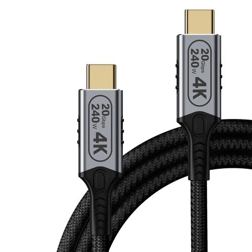 JGD-Cable USB C vers USB C 20 Gbps, Câble USB 3.2 Gen2, 240W 20V/5A câble usbc charge rapide, Transmission vidéo 4K @ 60Hz pour téléphones mobiles, moniteurs, dispositifs USBC 1.8M