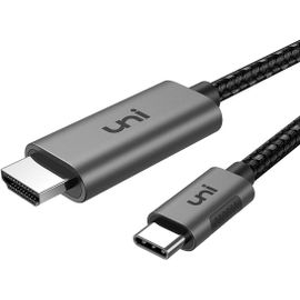 TIANYI-Cable USB C vers HDMI 3m [4K 60Hz], Câble Type C HDMI (Thunderbolt 4) Compatible pour MacBook Pro, iPad Pro, iPhone15 Série, Surface Book 2, XPS, Galaxy S9/S8 etc. Gris