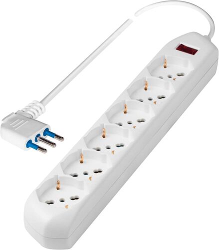 CHENG-Multiprise avec 6 prises 1,5 m Câble et interrupteur de sécurité, PP2515.2