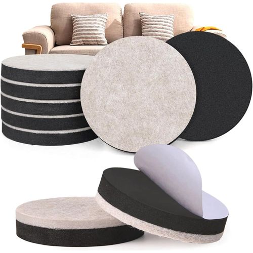 Tianyi-Rehausseurs De Meubles,8 Pièces Tampon Chaise Feutre,Rond Patin Antiderapant,Autocollant Rehausseurs Lit Pieds,Pour Hauteur Pour Chaise Table,Canapé,Armoire,Lit(6 * 1.65cm)