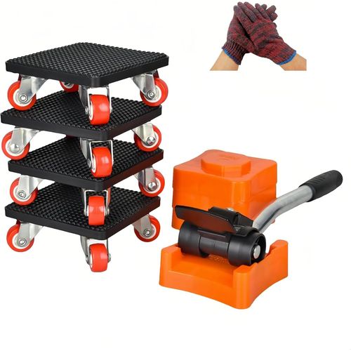 MEVRONISSHOP-Leve Meuble, Deplace Meuble Lourd sans Effort, Souleve Meuble Kit avec Roue Rotative à 360° et Planche Roulette Demenagement, Utilisé pour Déménagement Meubles Lourds, Réfrigérateur, Can
