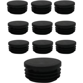 Tianyi-Bouchon De Tube Rond En Plastique 10 Pièces, Bouchon D'extrémité Rond En Plastique Pe, Bouchon De Tube 40 Mm, Pour Tubes Ronds De Chaise, Tubes En Aluminium - Noir