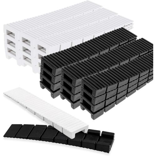 Tianyi-Cales De Meuble, 36 Pièces Cales En Plastique, Cale Meuble Porte Pour Meubles, Tables, Chaises, Armoires, Canapés, Blanc Et Noir