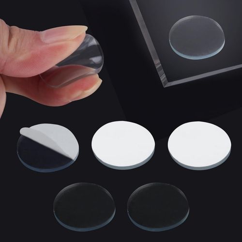 80pcs Glass Table Pads,25mm X 2.2mm Table Top Glass Non Slip Table Top Spacers Clear Glass Bumper Plastic Bumper For Glass Table Top