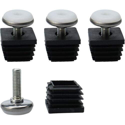 Leveling Feet Adjustable Furniture Foot Foot Furniture Leg Table Leg Chair Base Protection Floor M8 30 x 30 mm Square Tube Inserts Slide Kit of 4pcs