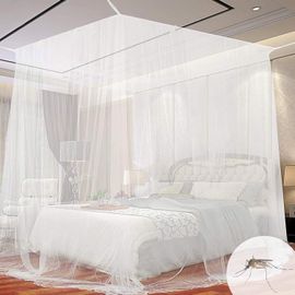Sept-Moustiquaire De Lit Carrée, Moustiquaire Carrée Universelle, Adaptée À La Plupart Des Types De Lits, Pour Se Protéger Efficacement Des Moustiques- Blanc (200 * 200 * 180cm)