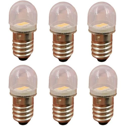 Kal-6 Pièces E10 24v Lampes Led Blanc Chaud Lampes Lumineuses 2smd 0.5w 30lm¿