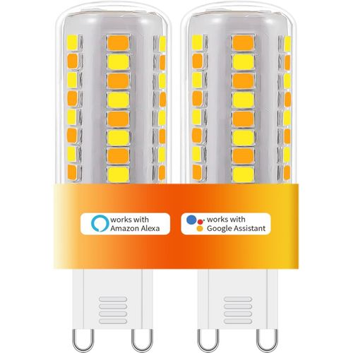 Sjzg-G9 Ampoules Led Dimmable Smart Wifi, Compatible Avec Alexa/Google Home,Ac 220v Variable En Continu,2700k-6500k,Luminosité Réglable De 1% À 100%, 0.4-4w,40lm-400lm,Fonction Minuterie,Pack De 2