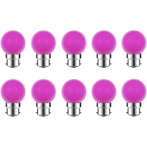 KALANKA-Lot de 10 Ampoule LED Couleur B22 2W équivalente 20W AC 220V-240V B22 Baïonnette Ampoules Guirlande LED Ampoules Multicolore pour Maison Bar Fête Décoration d'ambiance, Violet