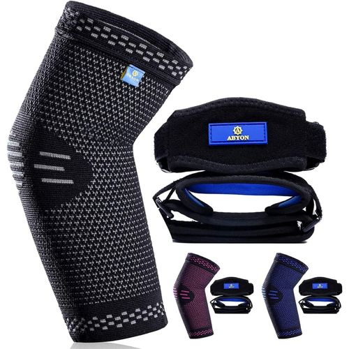 Sept-Coudière De Compression, 1 Pièce Manchon De Compression + 2 Pcs Tennis Coudière Pour Homme Femme Soulage La Douleur Tendinite, Arthrite, Tennis Elbow, Épicondylite