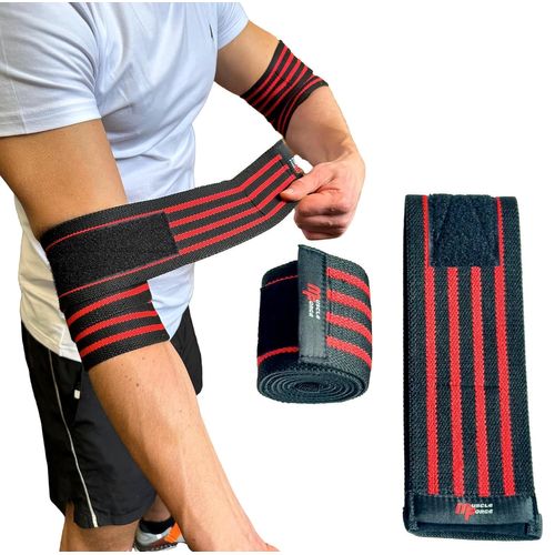 Coudières Pour Musculation Et Haltérophilie - Sangles Élastiques Avec Fermeture, Coudières Pour La Stabilisation Des Articulations Et La Prévention Des Blessures