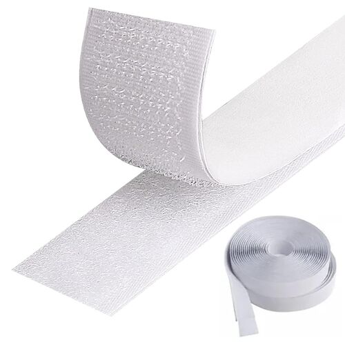 5 Mètres Scratch Autocollant Extra Fort Blanc Double Face Bande Scratch Adhésive Ultra Puissant 2 Rouleau Ruban Agrippantes Adhésives Hook & Loop