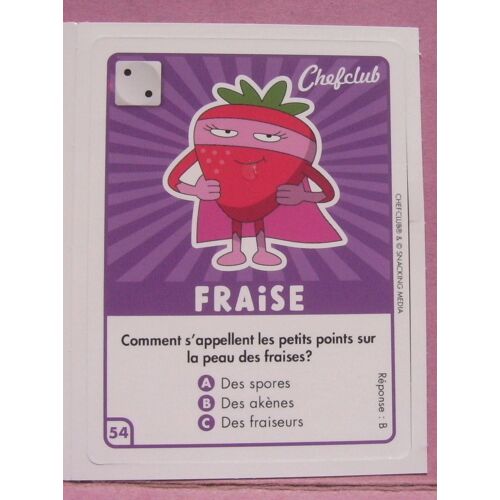 Carte De Jeu / Image Amuses Toi En Cuisine - Chefclub - N° 54 Fraise - 2023 - Cora Match