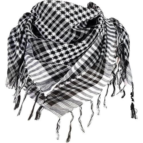 Sept-Keffieh Foulard Palestinien 100 X 100 Cm, Écharpe Keffieh Polyvalente À La Souple Écharpe Palestine Arafat Écharpe Militaire Tactique Arabe Du Désert Bandana De Cou Pour Hommes Et Femmes