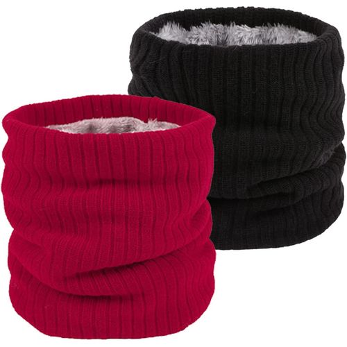 Qxer-Tour De Cou Echarpe Homme Gaiter Masque Cagoule Moto Cache-Cou Hiver Doublure Polaire Neck Warmer Snood 2 Pièces