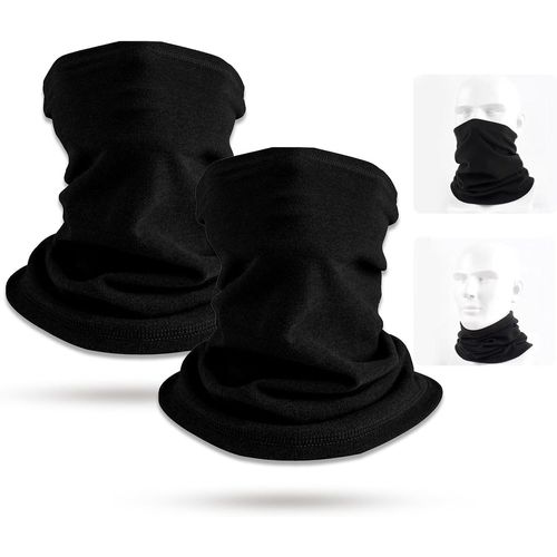 Sept-2 Pièces Cache Cou Tubulaire, Hiver Thermique Cache-Cou, Tour De Cou Cache, Écharpe Tubulaire Coupe-Vent, Doux Élastique Neck Warmer Homme Femme Pour Course Moto Vélo