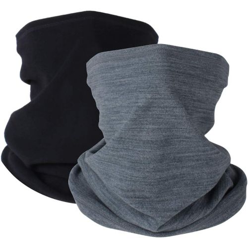 Sept-2 Pièces Cache Cou Tubulaire Hiver Pour Homme Et Femme, Tour De Cou Polaire Coupe-Vent Unisexe Multifonction Bandeau Écharpe Pour Moto, Ski, Cyclisme Et D'autres Sports De Plein Air