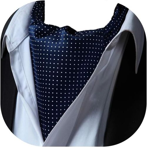 Ascot Men's Polka Dot Tie Scarf Wedding Elegant Scarves Ties.[B1021]