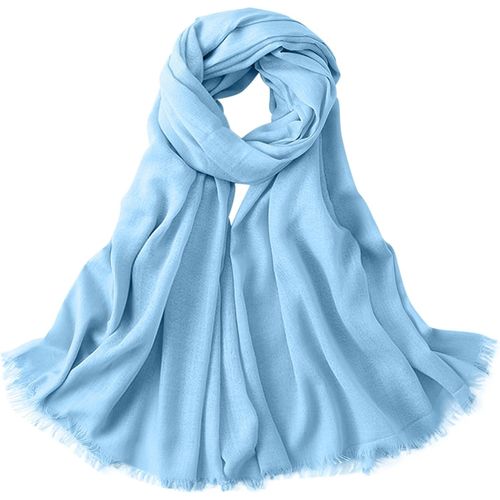 Sept-Camilife Femme Homme Foulard Longue En Viscose Etole Foulard À Cheveux Protection Solaire Grande Foulard De Plage Avec Franges Super Doux Confortable Pour Le Printemp Simple Basic 95×195cm - Uni