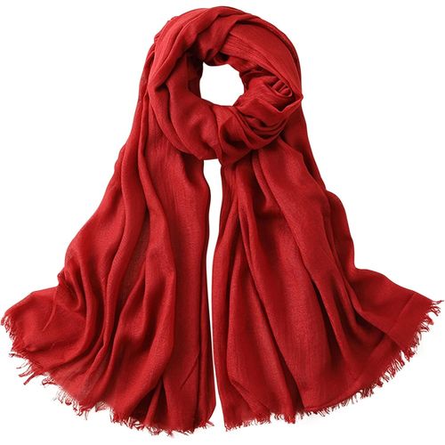 Sept-Camilife Femme Homme Foulard Longue En Viscose Etole Foulard À Cheveux Protection Solaire Grande Foulard De Plage Avec Franges Super Doux Confortable Pour Le Printemp Simple Basic 95×195cm - Uni