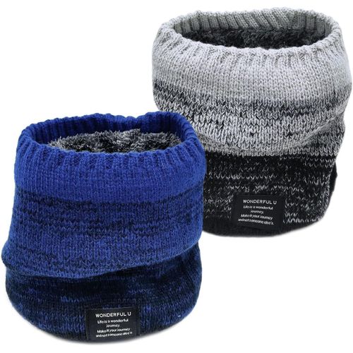 Sept-2 Pièces Cache-Cou En Polaire Echarpe Hiver Homme Femmes Snood Cache-Cou Ski, Cache-Cou Tricoté Hiver Coupe-Vent Thermique Fleece Echarpe Élastique Épais Cache-Cou Pour Ski Moto Vélo