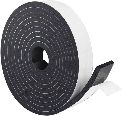 1 Rouleau Joint En Mousse Adhésive,Bande Adhésive 5m En Mousse Pour Anti-Collision Et Insonorisante-25mm X 10mm,Noir