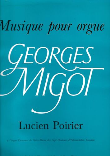 Musique Pour Orgue Georges Migot