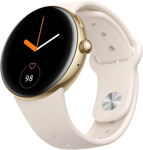 Montre Connectée Femme, 43mm AMOLED Écran Toujours Allumé, Bluetooth Appels & IA, 2 Bracelet Démontage Rapide, Smartwatch avec 120+ Sports Intégrés, Fréquence Cardiaque/Sommeil, Champagne Or