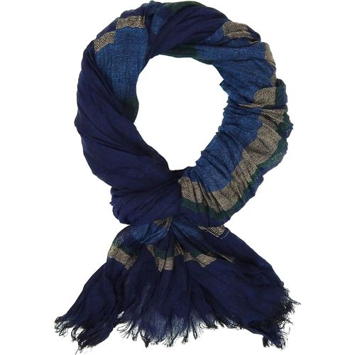 Sept-- Echarpe - À Rayures - Homme Bleu Bleu Taille Unique