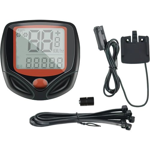 Sept-Compteur De Vitesse Vélo 15 Fonctions - Compteur De Vélo Étanche Avec Rétroéclairage - Compteur Kilométrique Automatique Avec Capteur Filaire - Pour Cyclisme Et Entraînement