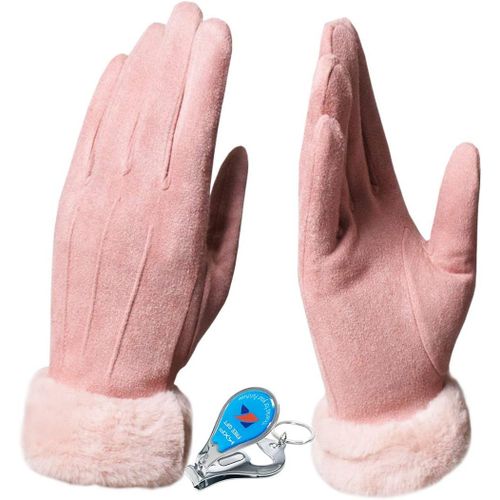 Sept-Gants D'hiver Chauds Pour Femme En Daim Super Doux - Écran Tactile, Doublés En Polaire Épaisse, Coupe-Vent Pour Sports De Plein Air