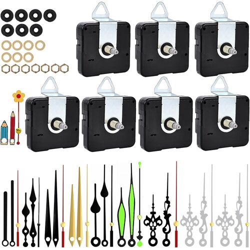 KALANKA-7 Pièces Mécanisme D'horloge, Kits De Mécanisme Horloge Murale, Mécanisme De Mouvement D'horloge Avec 10 Ensembles D'aiguilles D'horloge, Mécanisme Mouvement D'horloge Pour Remplacement Et Re
