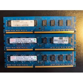 lot de 3 barrettes Mémoire RAM de 2 Go (DDR3 - PC3-10600U-9-10-B0)