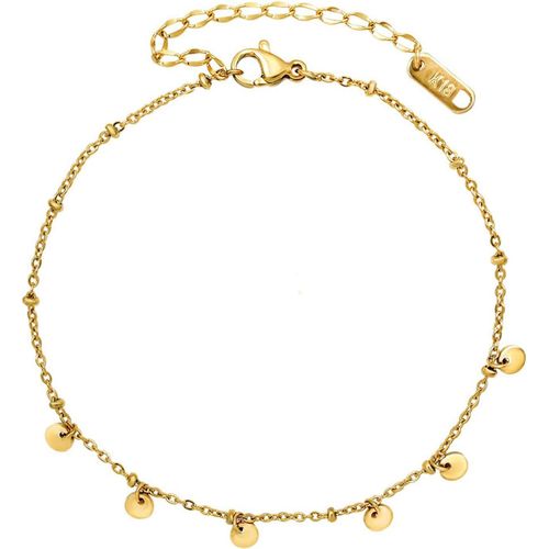 Tianyi-Chaîne De Cheville Pour Femme En Acier Inoxydable Plaqué Or 18 Carats 20cm/25cm À 30cm En Or/Or Rose/Argent Chaîne De Cheville En Couches Avec C?Ur/Zirconium/Spmiley/Biscuit