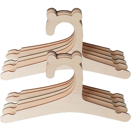 MAAS-Lot de 10 Cintre pour bébé, Cintre en Bois Enfants, Bébé Scintre Antidérapant, pour Les Poupée,Enfants, Bébés