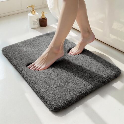 KAL-Tapis De Bain En Microfibre Épais, Antidérapant, Super Absorbant, Ultra Doux, Lavable En Machine, Séchage Rapide, Pour Salle De Bain, 40 X 60 Cm