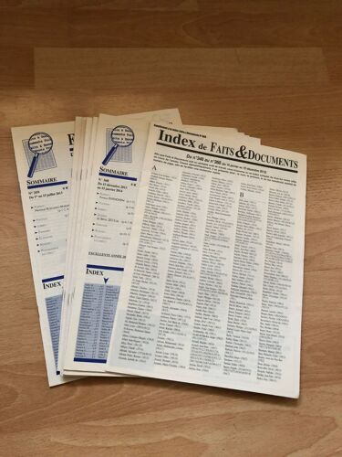 Faits & Documents Emmanuel Ratier Année Partielle 2013