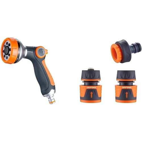 GE1303 Pistolet arrosage du jardin 8 modèles réglables,pulvérisateur multifonctionnel & GE1103,Kit de Raccordement de Robinet/Tuyau de Jardin avec Connecteur Waterstop 1/2