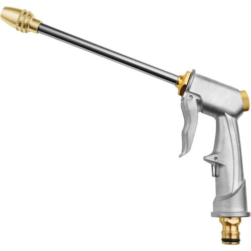 Pistolet d'arrosage Métal,Pistolet Arrosoir Métal Haute Pression,Pistolets à Eau de Jardin Robuste avec Buse en Laiton Lavage de Voiture,Nettoyage,Irrigation de Jardin et Pelouse- Long