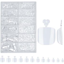 Jum-Lot De 500 Faux Ongles D'orteils-12 Tailles-Pour Ongles Des Pieds-Transparent 