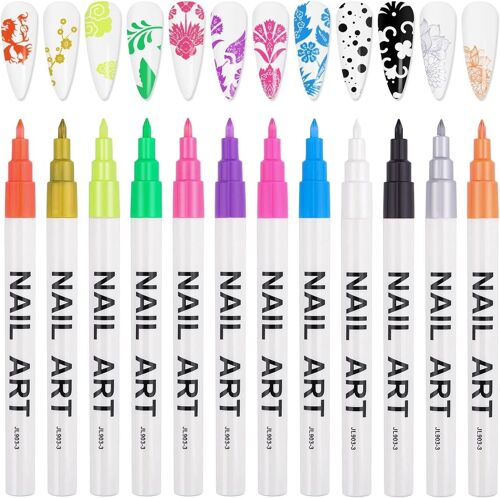 Kal-Couleurs 3d Stylo Nail Art Graffiti Pen, Stylo Vernis À Ongles Diy Manucure Décoration Dotting Pen Beauté De Manucure Pour Halloween Noël 