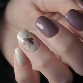 Jum-Faux Ongles Press-On French¿24 Pièces,Motif Feuille D'érable Violet Et Blanc,Avec Finition Gel,Design Automne/Hiver Pour Femmes Et Jeunes Filles. 
