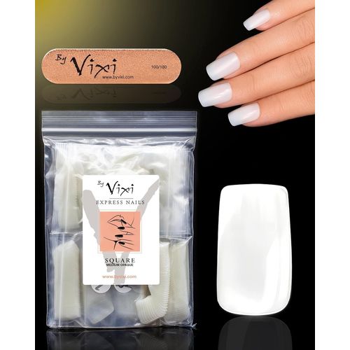 600 Jeu D'ongles Carré Moyen Avec Lime À Ongles, 10 Tailles, Faux Ongles Express À Couverture Complète Opaque, Salon Professionnel Et Usage Domestique¿ 