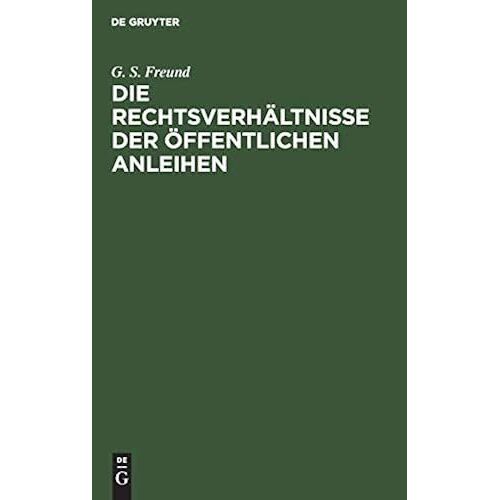 Die Rechtsverhältnisse Der Öffentlichen Anleihen