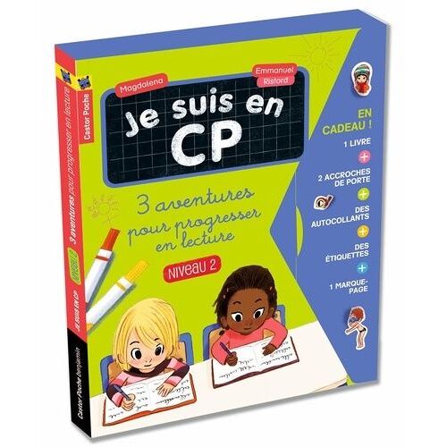 Je Suis En Cp - 3 Aventures Pour Progresser En Lecture (Niveau 2) - La Remplaçante - Jour De Piscine - Le Bras Cassé. Avec 2 Accroches De Porte, 8 Étiquettes, 1 Marque-Page, 22 Autocollants